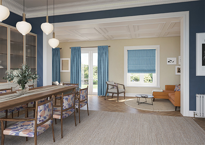 Cascade, Vivid Blue - Roman Blind - Image 6